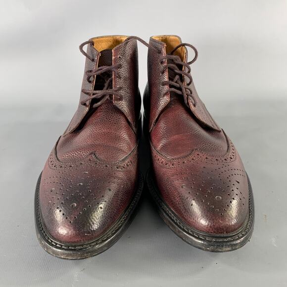 GREVE Size 9 Burgundy Wingtip Leather Ankle Boots main image 6